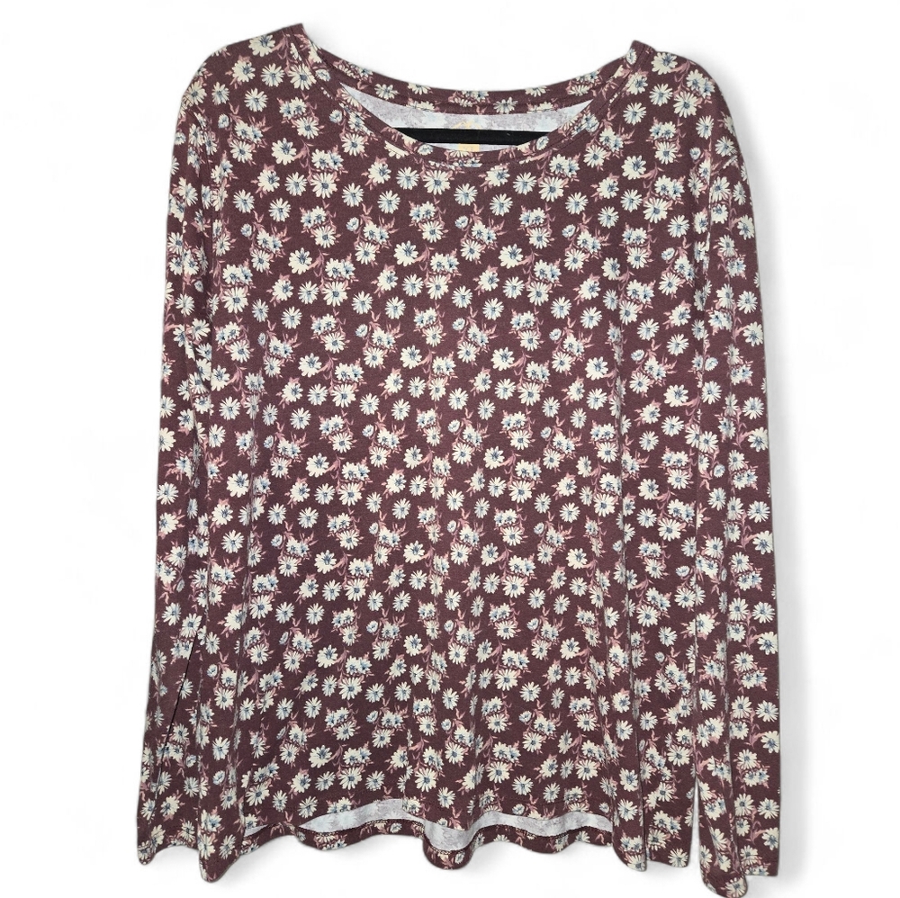 Blu Mountain Floral Long Sleeve Top